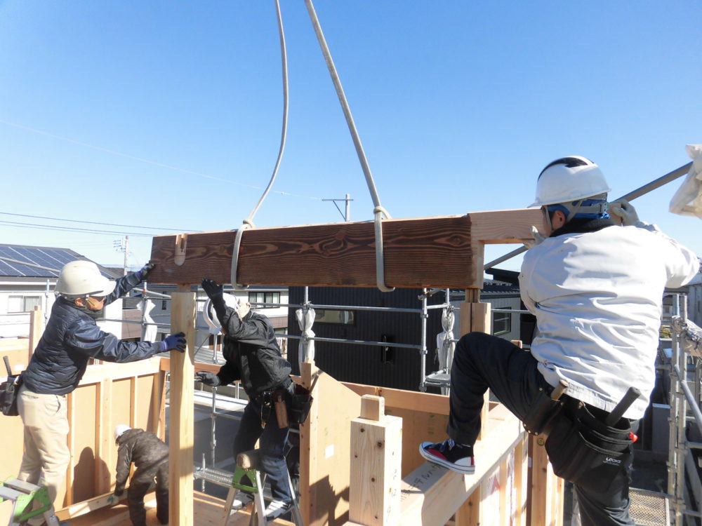 木の平屋モデルハウス（浜松市）上棟工事を振り返り・・・高い耐震性能を誇るパネル工法 アイキャッチ画像